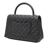 シャネル マトラッセ ココマーク ハンドバッグ ショルダーバッグ 2WAY ネイビー キャビアスキン レディース CHANEL 【中古】